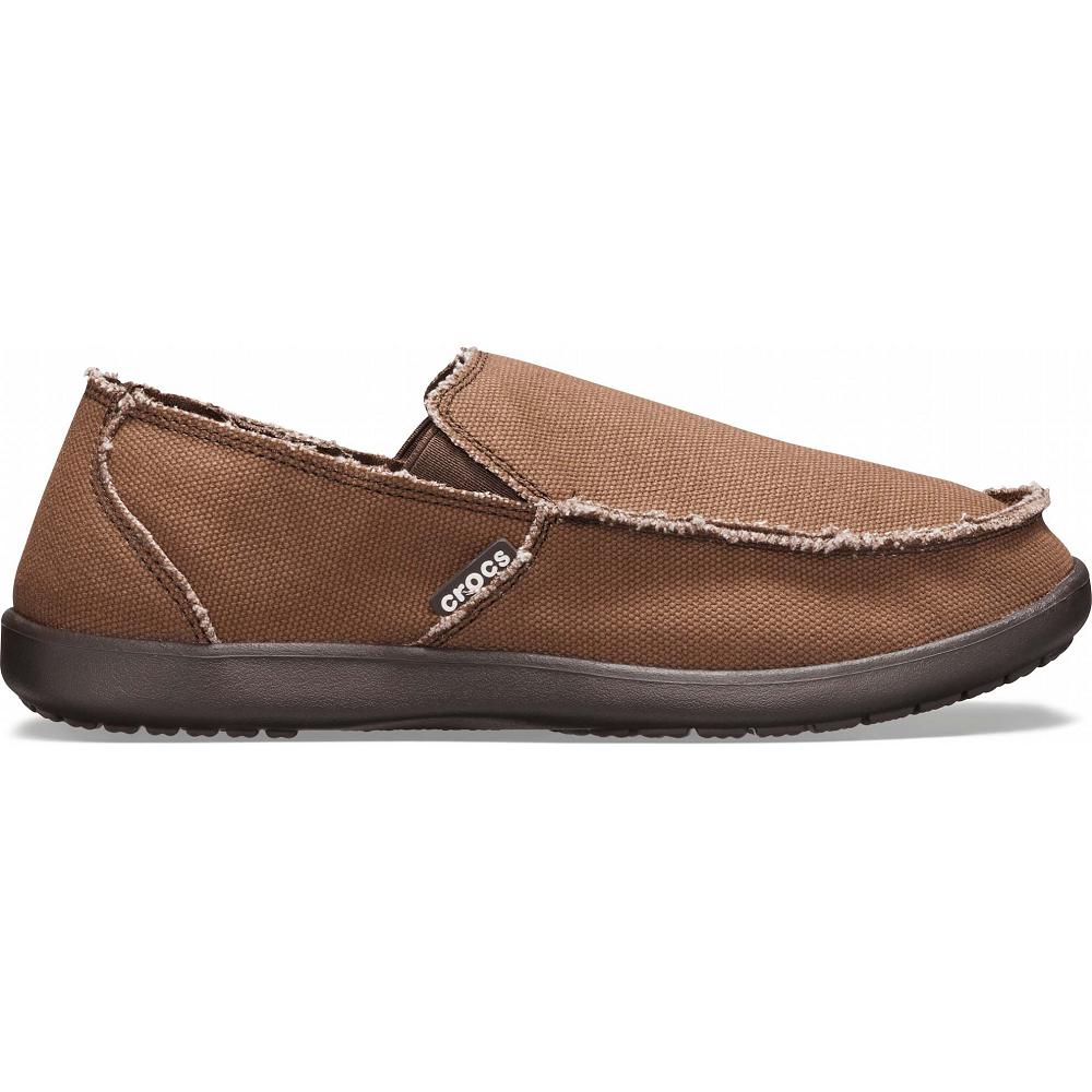 Chaussures Crocs Santa Cruz Slip-On Homme Cafe | France 0653EBCX